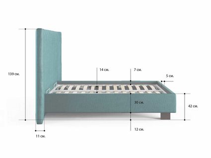 Кровать Сонум Barbara Экокожа Коричневая 200х200