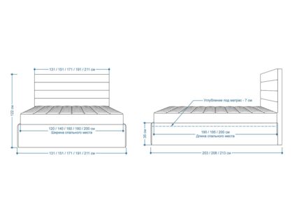 Кровать Lonax Кармела велюр Dolly-3 (с подъемным механизмом) 140х195