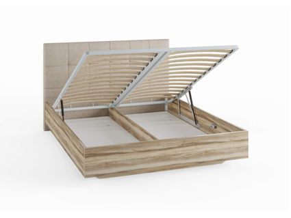 Кровать Сонум Vena Ясень Ориноко + Кашемир Латте (с подъемным механизмом) 120х190
